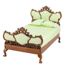 Кукольная мебель 1/12 шкала винтажная ручная резьба классическая кровать