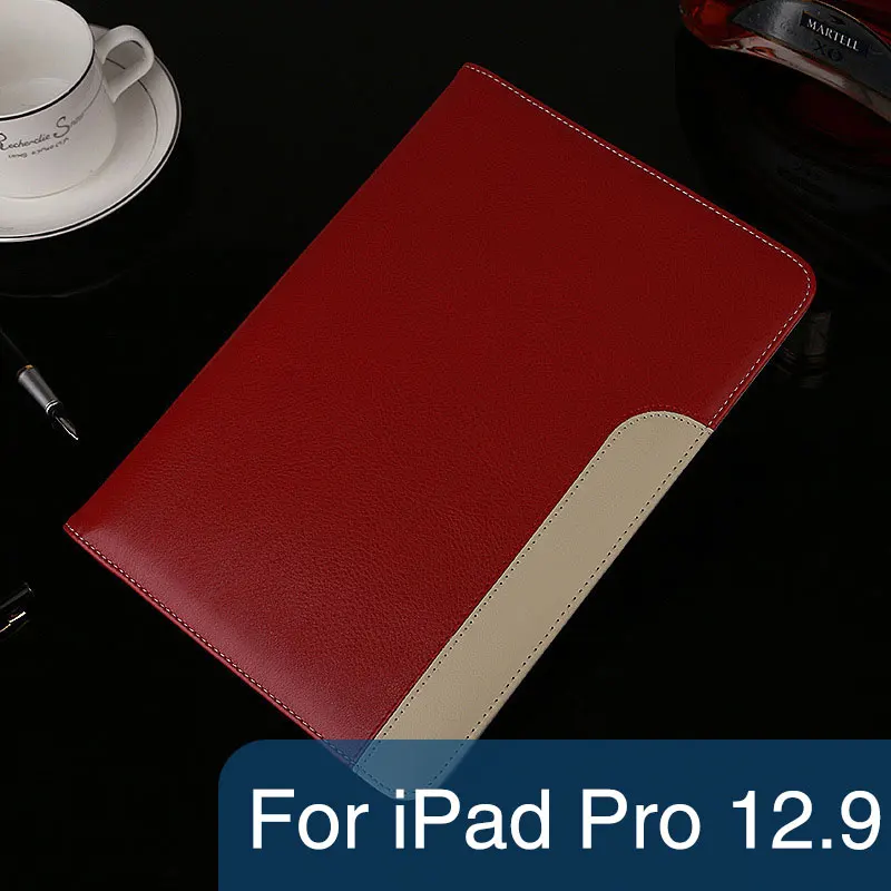 Дюймов для iPad pro 10,5 12,9 дюймов роскошный стенд чехол для IPAD 9,7 Чехол ручной держатель ремень бизнес книга раскладушка Fundas - Цвет: For pro 12.9-04
