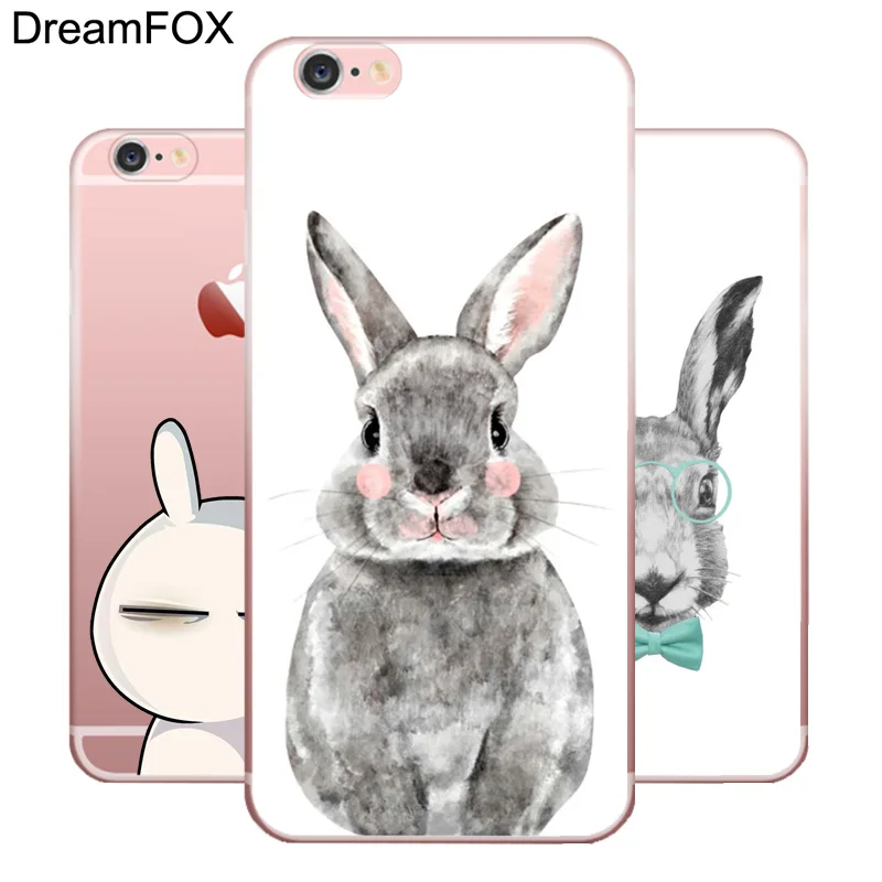 M443 милый кролик Мягкий ТПУ силиконовый чехол для Apple iPhone 11 Pro XR XS Max 8X7 6 6S Plus 5 5S SE 5C 4 4S