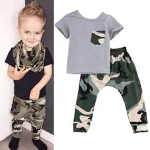 0-3Y Newborn Kids Baby Boy Summer Clothes T-shirt Tops + Pants Outfits Sets 2Pcs