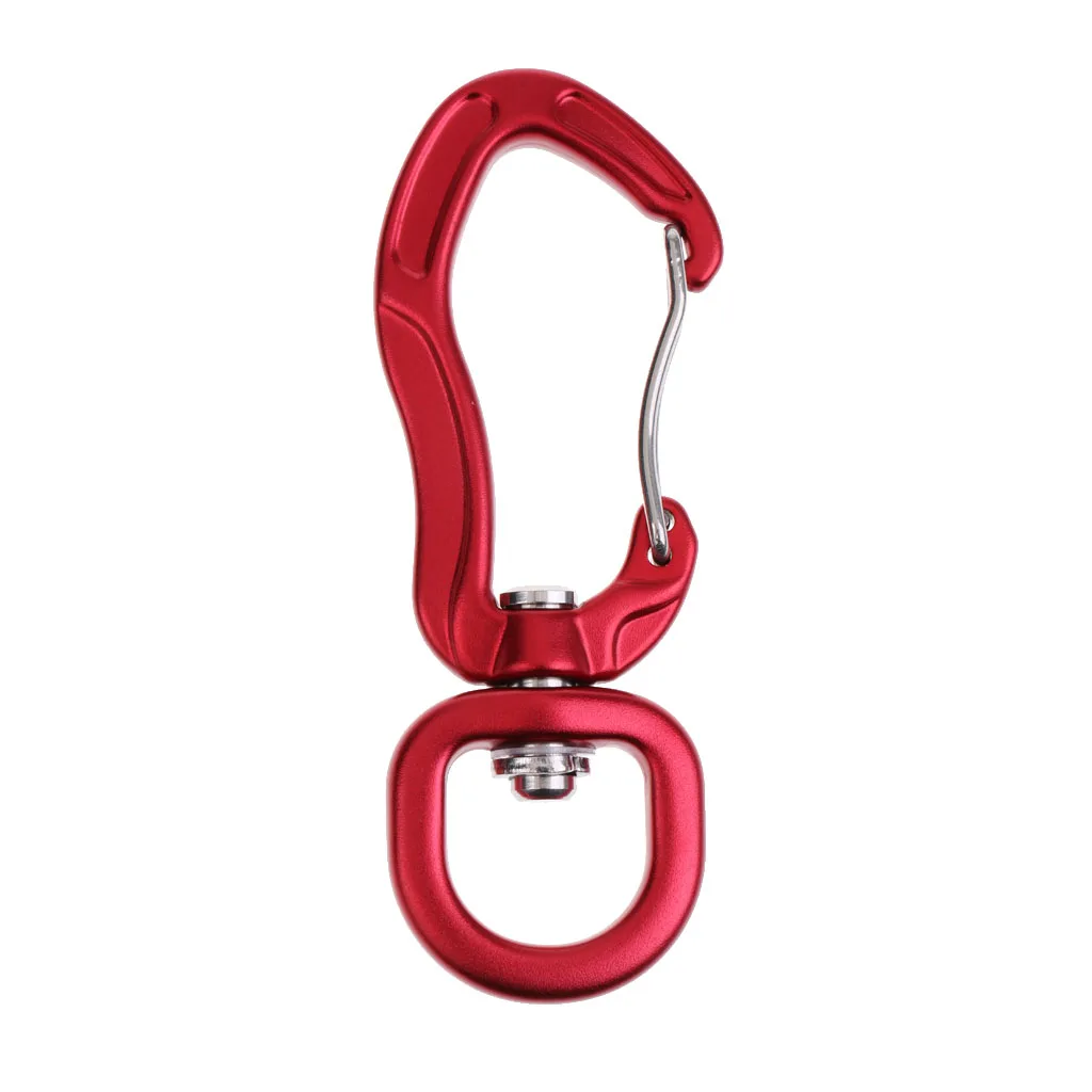 Aluminium 400KG Swivel Carabiner Hanging Connector Rock Climbing Camping Eye Snap Hook Red for
