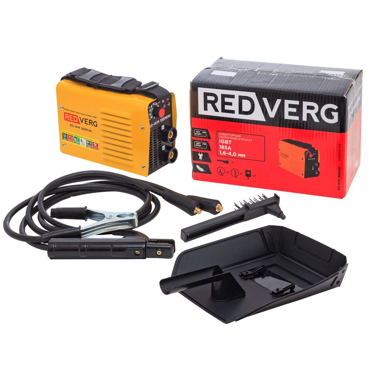 Аппарат сварочный инверторный RedVerg RD-WM 185MINI (мощность 6,6 кВт, Сварочный ток 20-185А, Диаметр проволоки 4 мм)