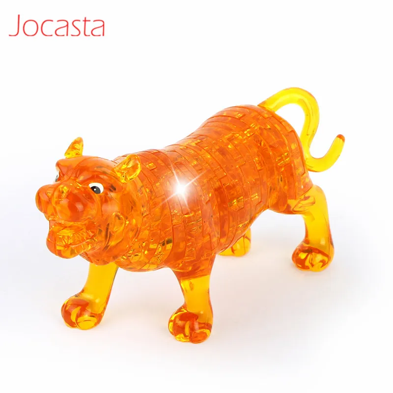 

46pcs 3D Crystal P-uzzles DIY Animal Assembled Model building Block Tiger P-uzzle Toys For Children Home Decoration Kids Toys [