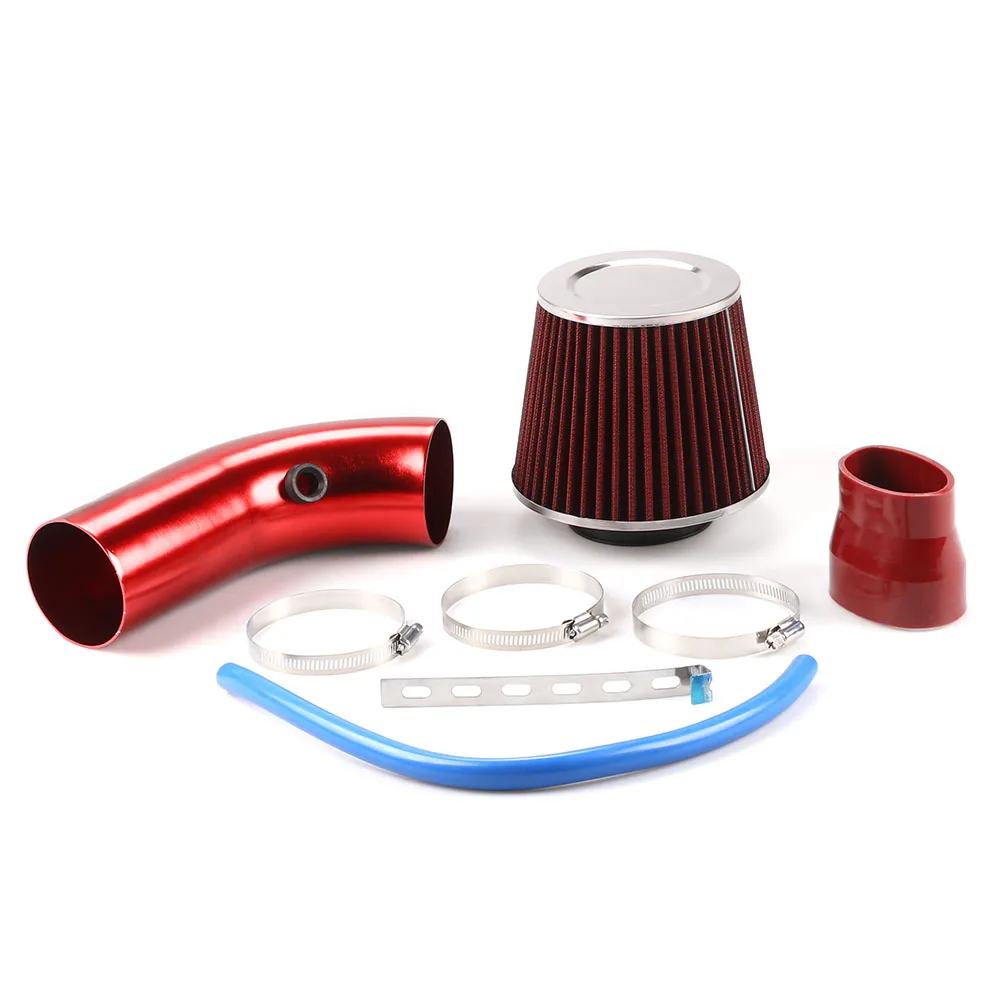 

76mm 3inch Universal Car Aluminum Air Intake pipe kit+Air FILTER Duct Tube Kit Air filter Performance Cold Air Intake Kit