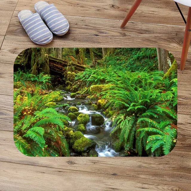 Living Room Door Mat Rainforest Printed Floor Mat Outdoor Rugs Bathroom