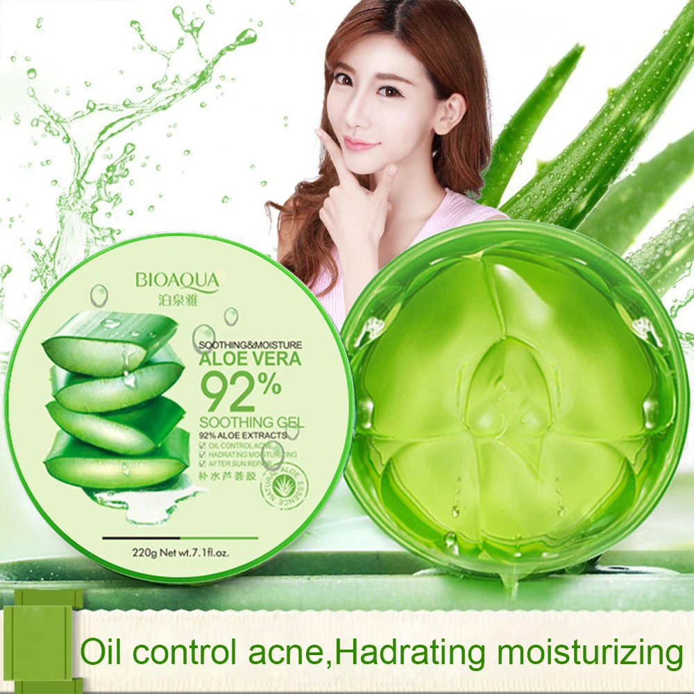 

220g Aloe Vera Gel 92% Natural Face Creams Moisturizer Acne Treatment Gel for Skin Repairing Natural Beauty Products TSLM1