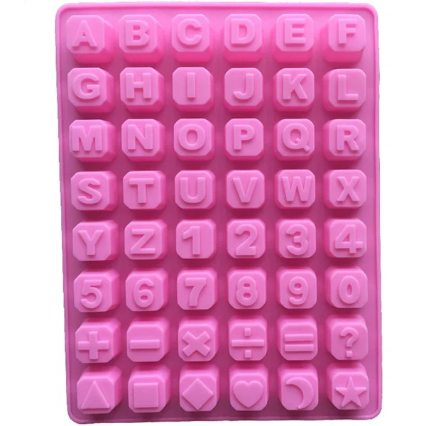 Silicone Chocolate Molds English Letters Number Symbol Alphabet Silica gel Cake Moulds White Block Fondant Cake Decorating Tools - Цвет: A