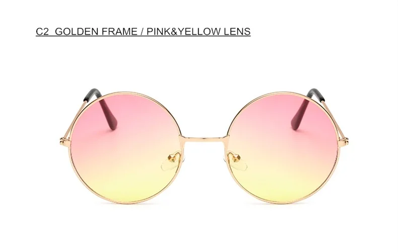 SWOKENCE Ретро круглая металлическая оправа, градиентные солнцезащитные очки для женщин и мужчин, фирменные классические дизайнерские солнцезащитные очки John Lennon SA67