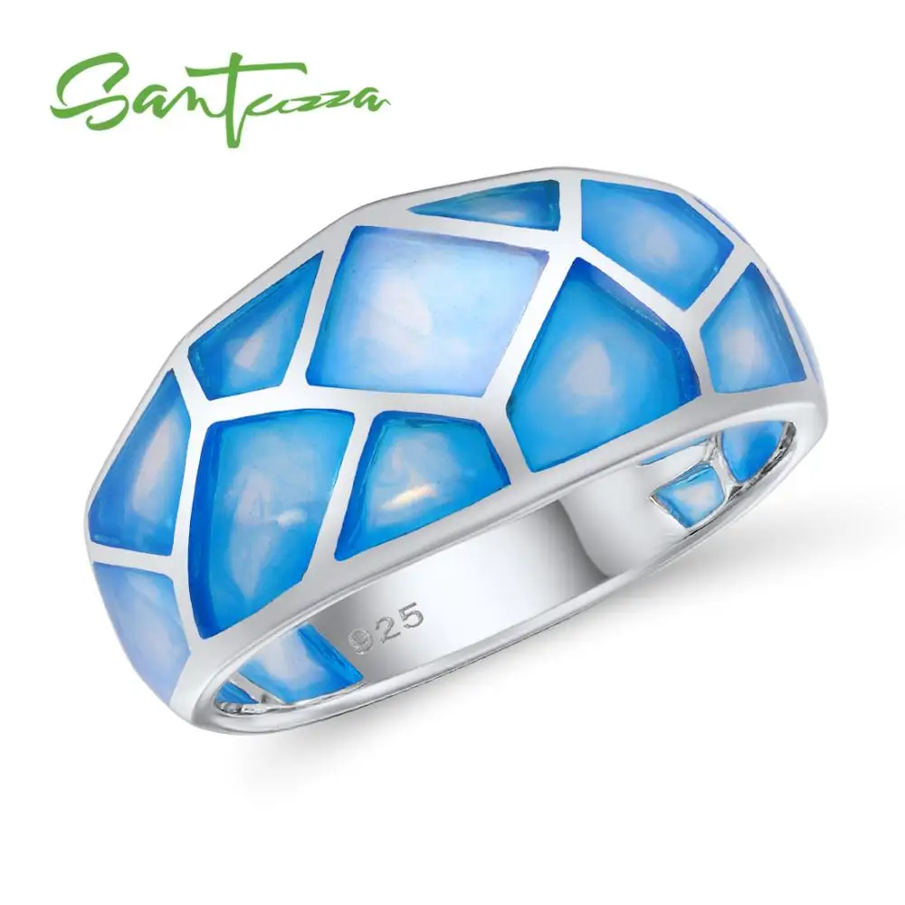 SANTUZZA серебряное кольцо для женщин 925 пробы серебряные Модные кольца 2017 с