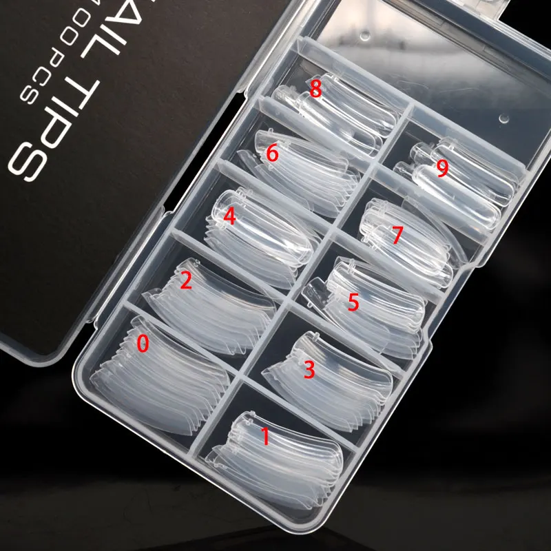 

Clear Fake Tips 100pcs For Poly Gel Extend Nail Builder Gel Nail Art Artificial Acrylic Gel DIY Nail Tip gel nails