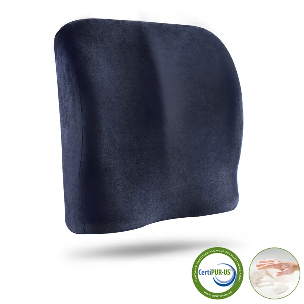 LANGRIA Newest High-Resilience Memory Foam Lumbar Back Support Cushion Relief Pillow for Office Home Car Auto Travel Booster 14