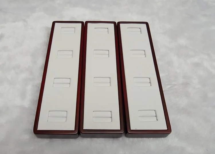 FREE SHIPPING Wooden Jewellery Display Tray Jewelry Packaging Ring Display box White PU Storage Case