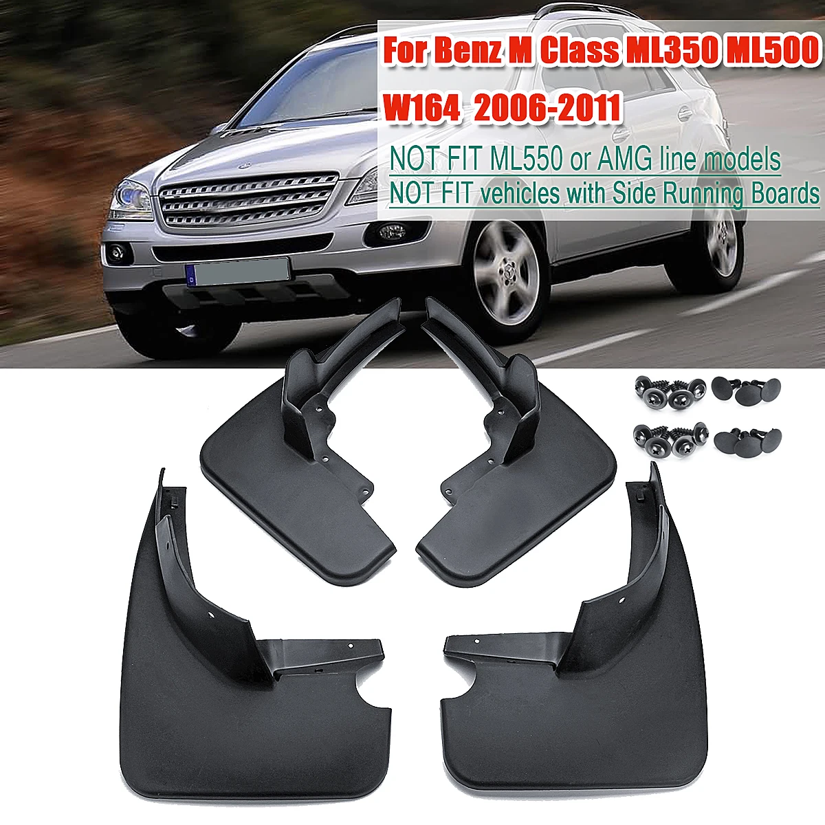 

for Benz M Class M-Class W164 ML ML350 ML500 2006-2011 Car Fender Flares Splash Guards Mud Flaps Mudguards Mudflaps