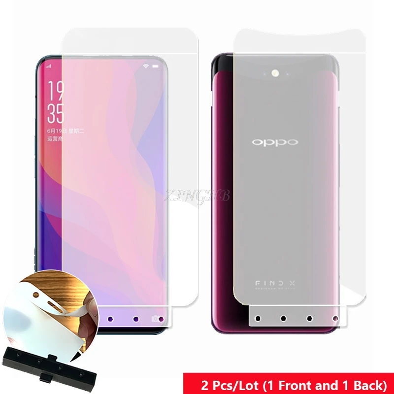 

2 Pcs/Lot Front & Back Auto Fixed Scratch Proof Anti Finger Hydrogel Screen Protector for OPPO Find X 6.42" Full Cover film
