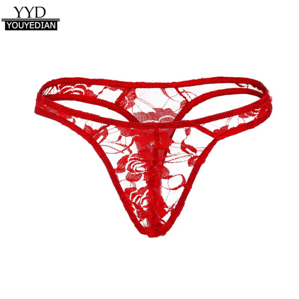 Fashion gay underwear Sexy Full lace Strap Men's Underwear Men's Sexy Underwear Lingerie mens thongs and g strings tanga hombre