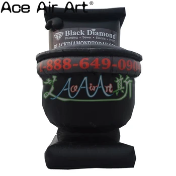 Buy Hot Sale Portable Giant Inflatable New Black Toilet With Blower,adding Advertising Words For World Toilet Day