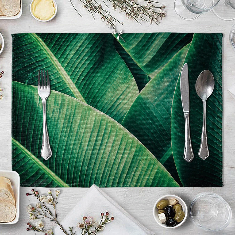 42x32cm Placemat Place Mats For Dining Table Kitchen Dinning Table Mat Decoration Linen Western Pad