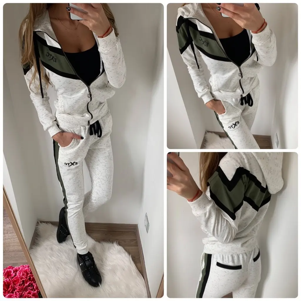 

Tracksuit Women Pullovered Yoga Set Sport Wear For Women Workout Clothes Female Sweatshirts Two Piece Set Tops+Pants Sport Suit