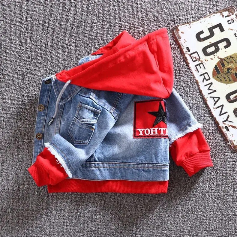 

Jeans Jacket Girls Kids 2019 Spring Boys Hoodies Coat Denim Long Sleeve Outerwear Children Windbreaker for 1th 2 3 4 5 7 Years