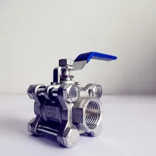 3/" DN20 шаровой кран Три части типа внутренняя резьба, нержавеющая сталь 304, полный порт шаровой клапан