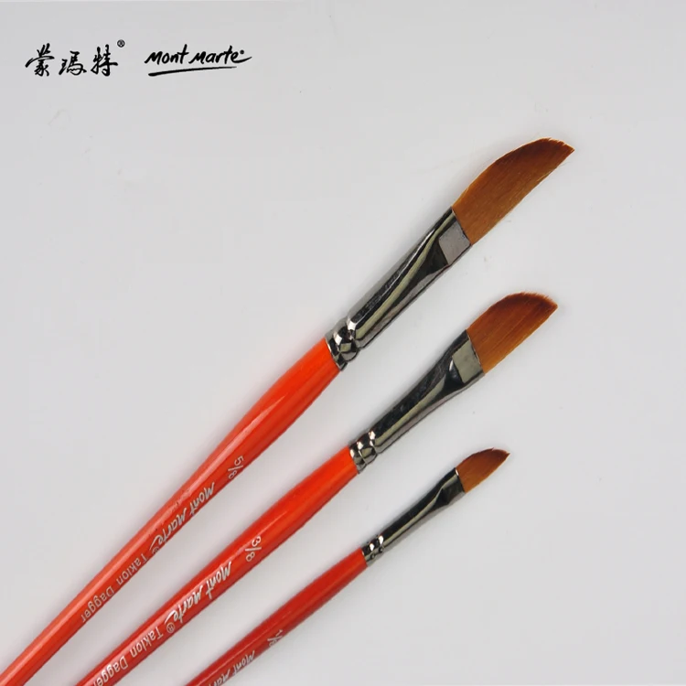 

LifeMaster Mont Marte Artist Brush Taklon Dagger 1/8 3/8 5/8 Sword Nylon Paintbrush for Oil Painting/Acrylic Painting MPB0034