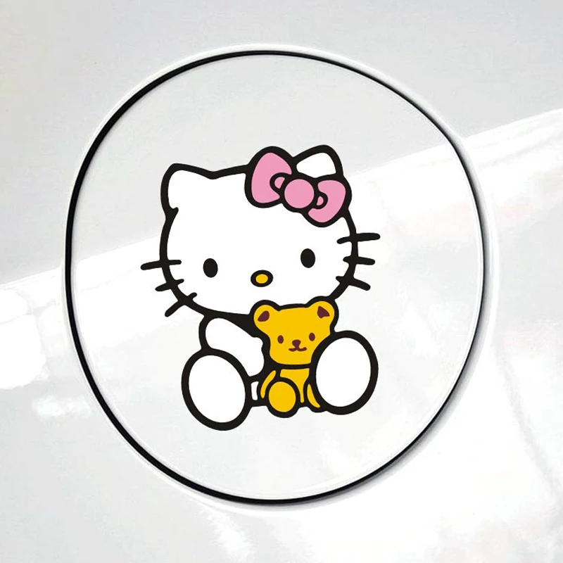 

Car Sticker Hello Kitty Sit with her Friend Tainiy Chan Sticker Lovely Styling Car Accessories Vinyl Decal
