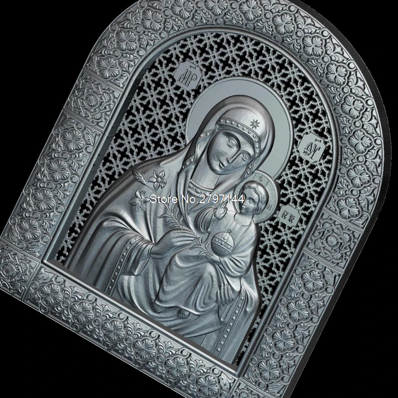 Икона Божией Матери undying COLOR 3D модель, рельеф STL format religion 3d модель, рельеф для ЧПУ в формате STL