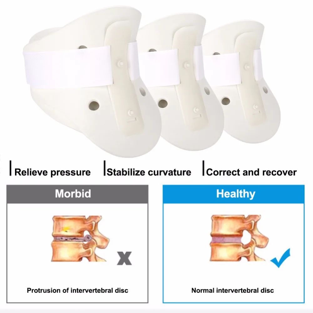 Дышащий шеи Brace шейно-воротниковой зоны шеи Поддержка боли шеи Ортез подтяжки медицинские шейки тяги воротник иммобилайзер