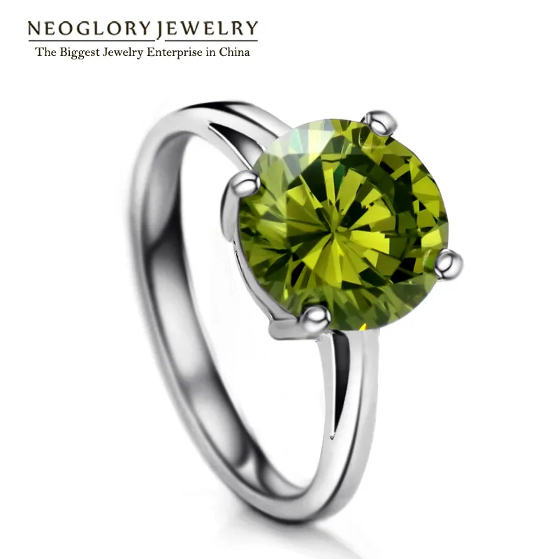 Neoglory подвески, не регулируемые, зеленый циркон, обручальные кольца для женщин, мода, новинка JS9 Crys-r RI1