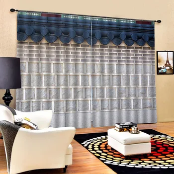 

photo Blackout Window Drapes Luxury 3D Curtains For Living room Bed room wall curtains