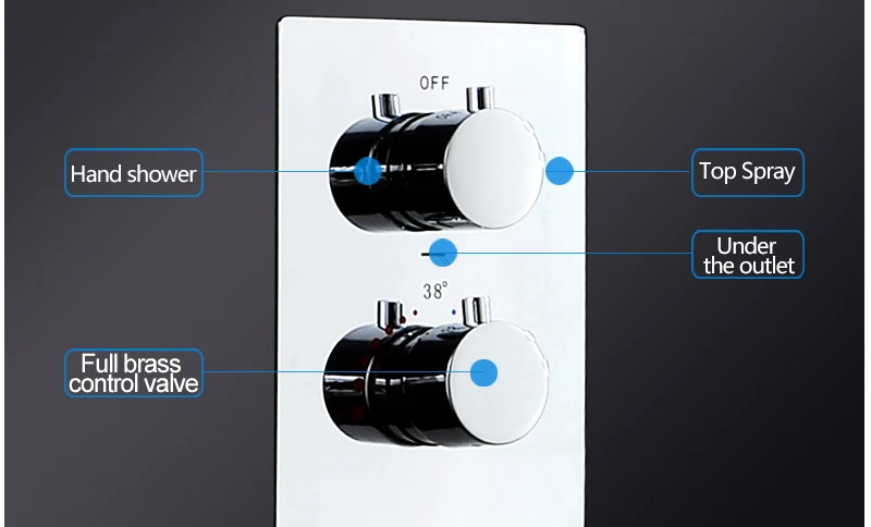 10'' Thermostatic Shower Systems Mixer Valve Set Install The Box Mixing Valve Handheld Bathroom Fold The Faucet Bath Shower Set (16)