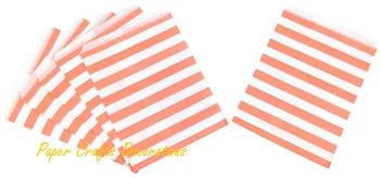 

75pcs/lot 5*7 inch Light Pink Horizontal Striped Craft Paper Treat Bags Wedding Bridal Shower Party Favors and Gifts