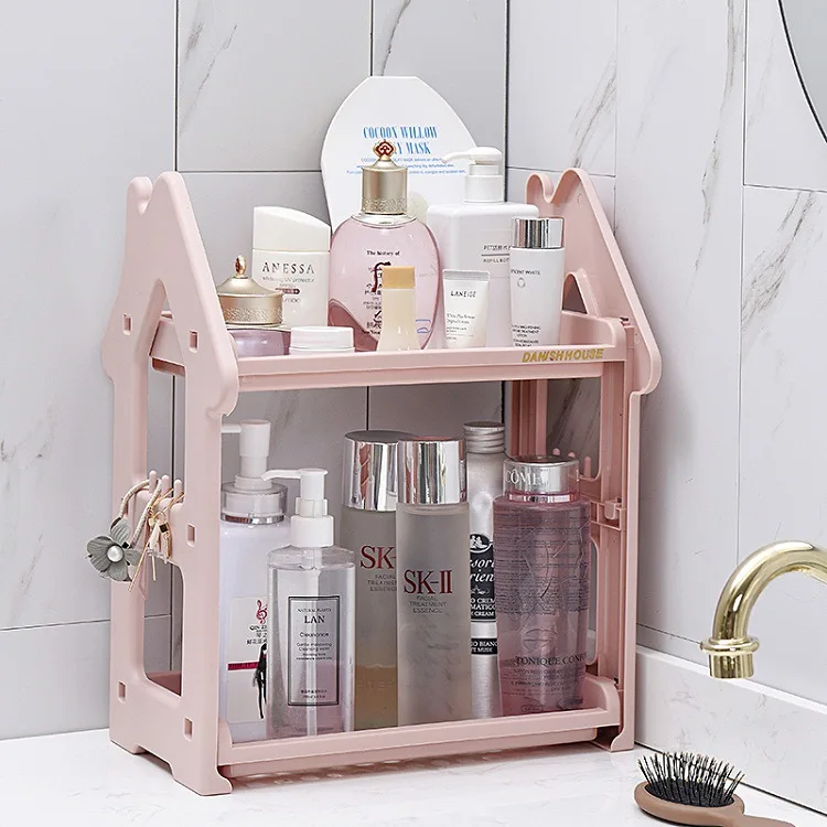 

IVYSHION Makeup Holder Storage Rack 2/3 Layers Kitchen Tool Hold Rack Book Desktop Organizer Rack Bathroom Soap Bottle Holder