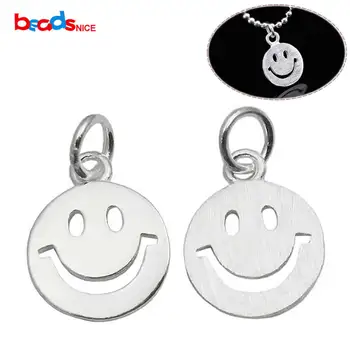 

Beadsnice 925 Sterling Silver Smiley Face Charm Pendant Happy Face Charm Handmade Jewelry Findings Bracelet Charms ID 35626