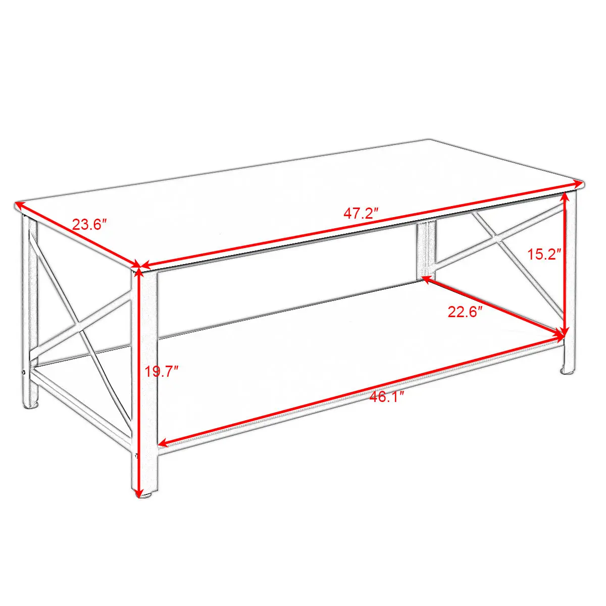 Giantex Wood Coffee Table Cocktail Side Accent Table Metal Frame with Storage Shelf White Living Room Furniture HW54329WH Giantex Wood Coffee Table Cocktail Side Accent Table Metal Frame with Storage Shelf White Living Room Furniture HW54329WH