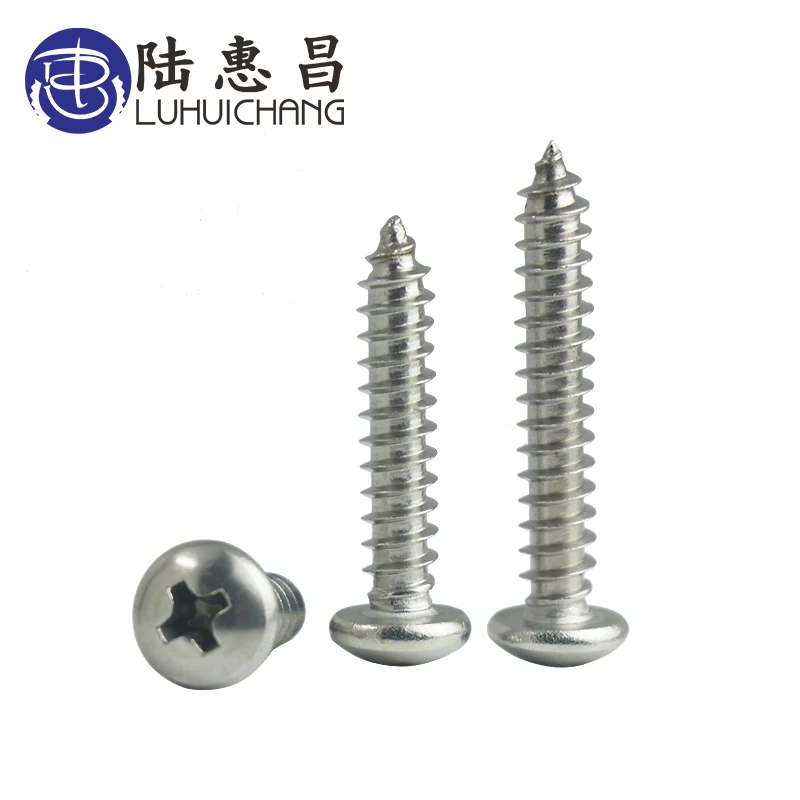 

luhuichang Cross Recessed Button Pan Head Small Screws 304 Stainless Steel Round Head Screw Self-tapping Screw