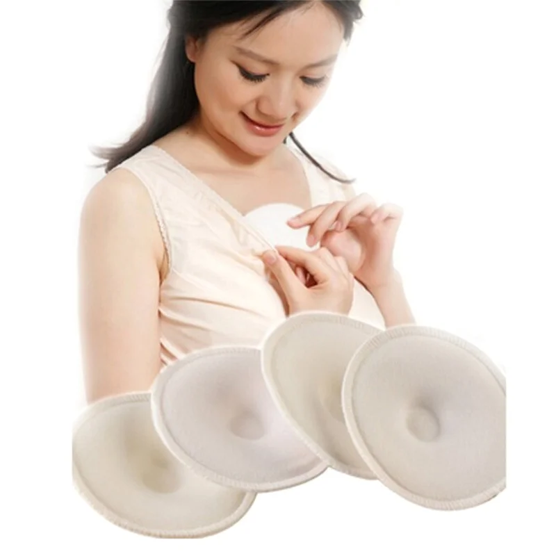 Feeding Breast Pads 4pcs Soft Absorbent Cotton Washable Reusable