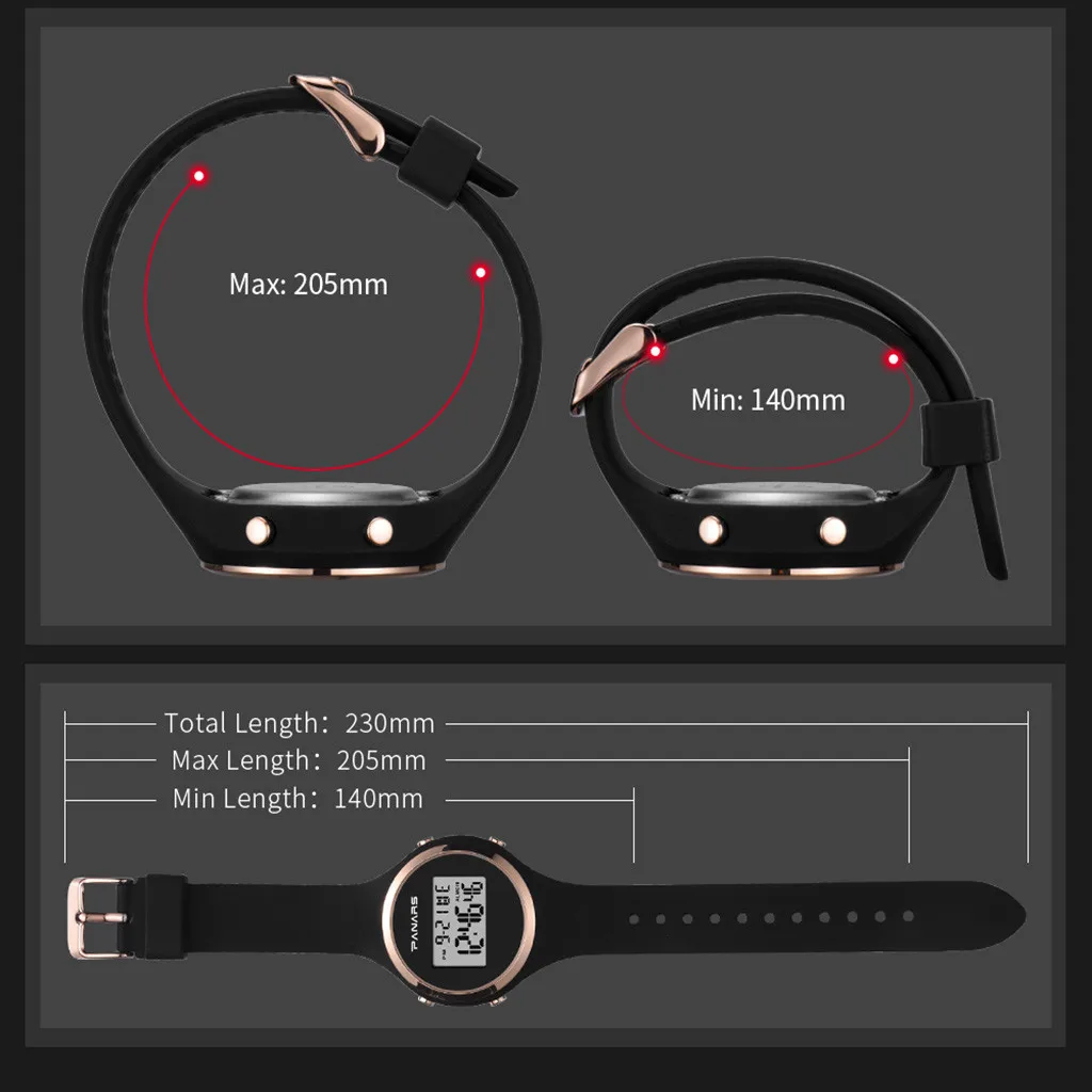 Luminous Fashion Generous And Simple Waterproof Silicone Belt Electronic Watch digital Watch fashion gif Men's watch Outdoor sp