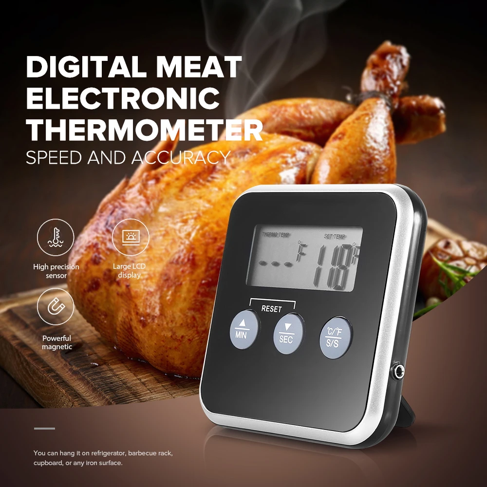 Кухонный термометр для мяса lcd цифровой готовка Еды Зонд для барбекю духовки кухонные инструменты датчик термометр с Зонд из нержавеющей стали