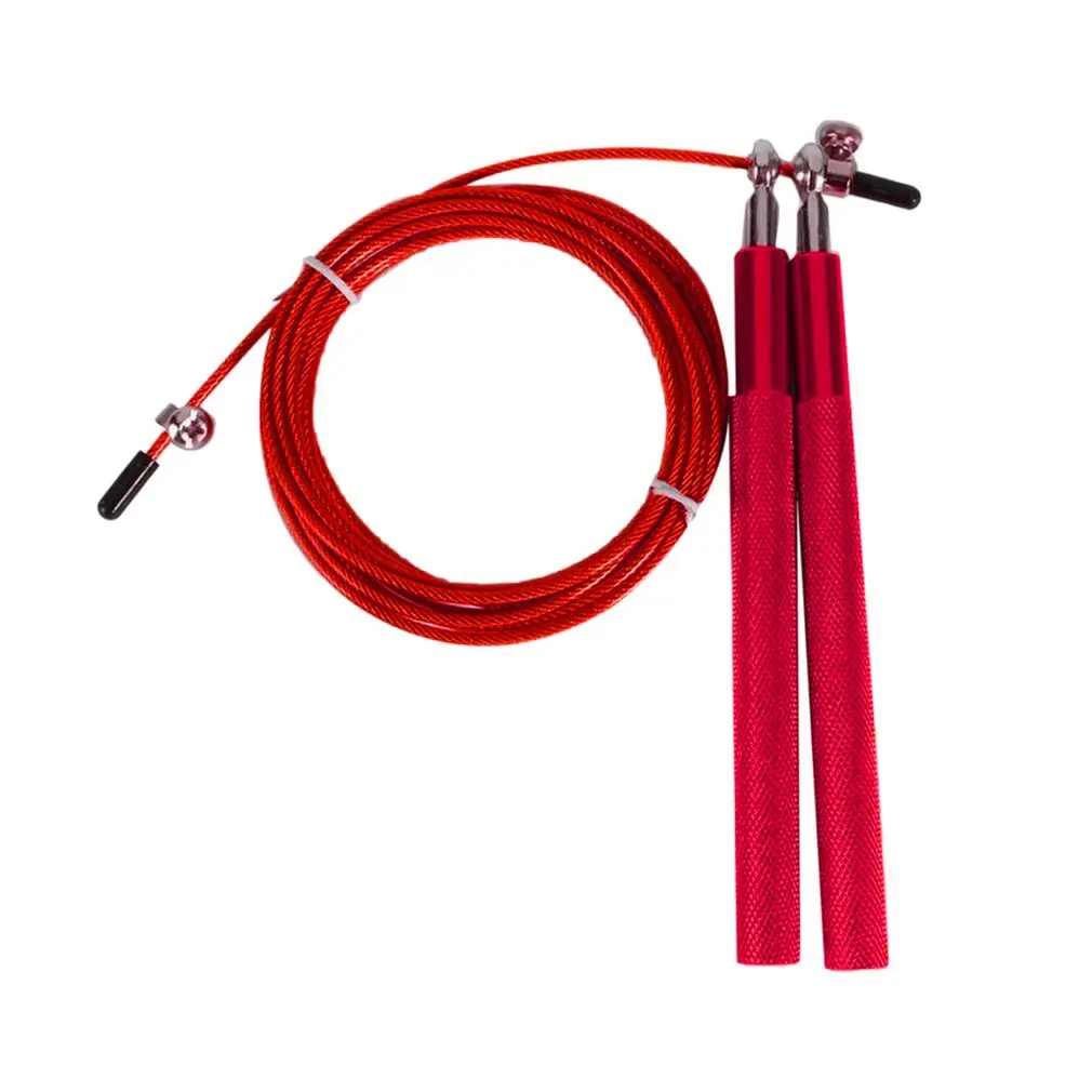 3 метра Опора Скакалка для фитнеса Профессиональная Скакалка для прыжков двойная качающаяся игра Металлическая алюминиевая ручка - Цвет: Красный