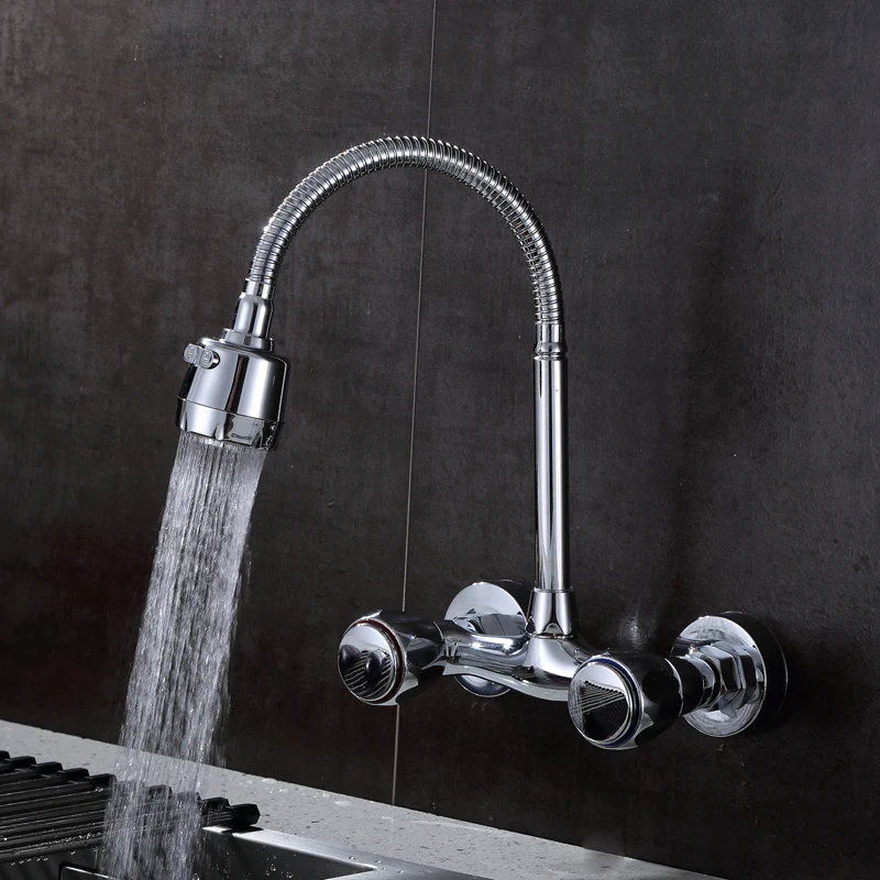 

Copper Hot and Cold Wall-mounted Universal rotating Basin Faucet Horizontal Dual Control Switch Water Control Switch