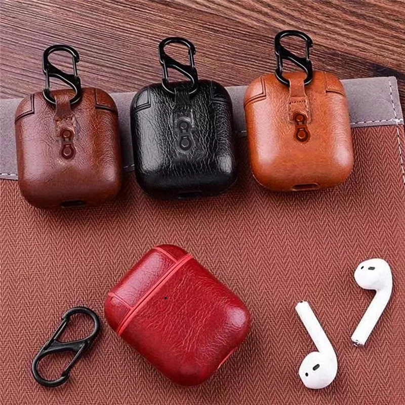 

Airpods Cases For Apple Airpod 1 Airpod 2 Strap Leather with Buttons Headphone Case Earphone airpods leather case Accessories