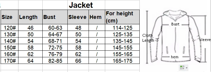 jacket size chil