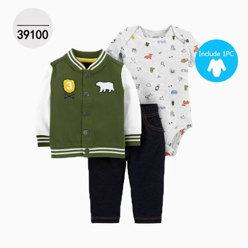 Cotton Baby Set Fashion 6-24M Toddler Boy Girl Spring Autumn Outfit Coat+PP Pants+Bodysuit 3PCs Sets New Baby Cartoon Clothes (14)