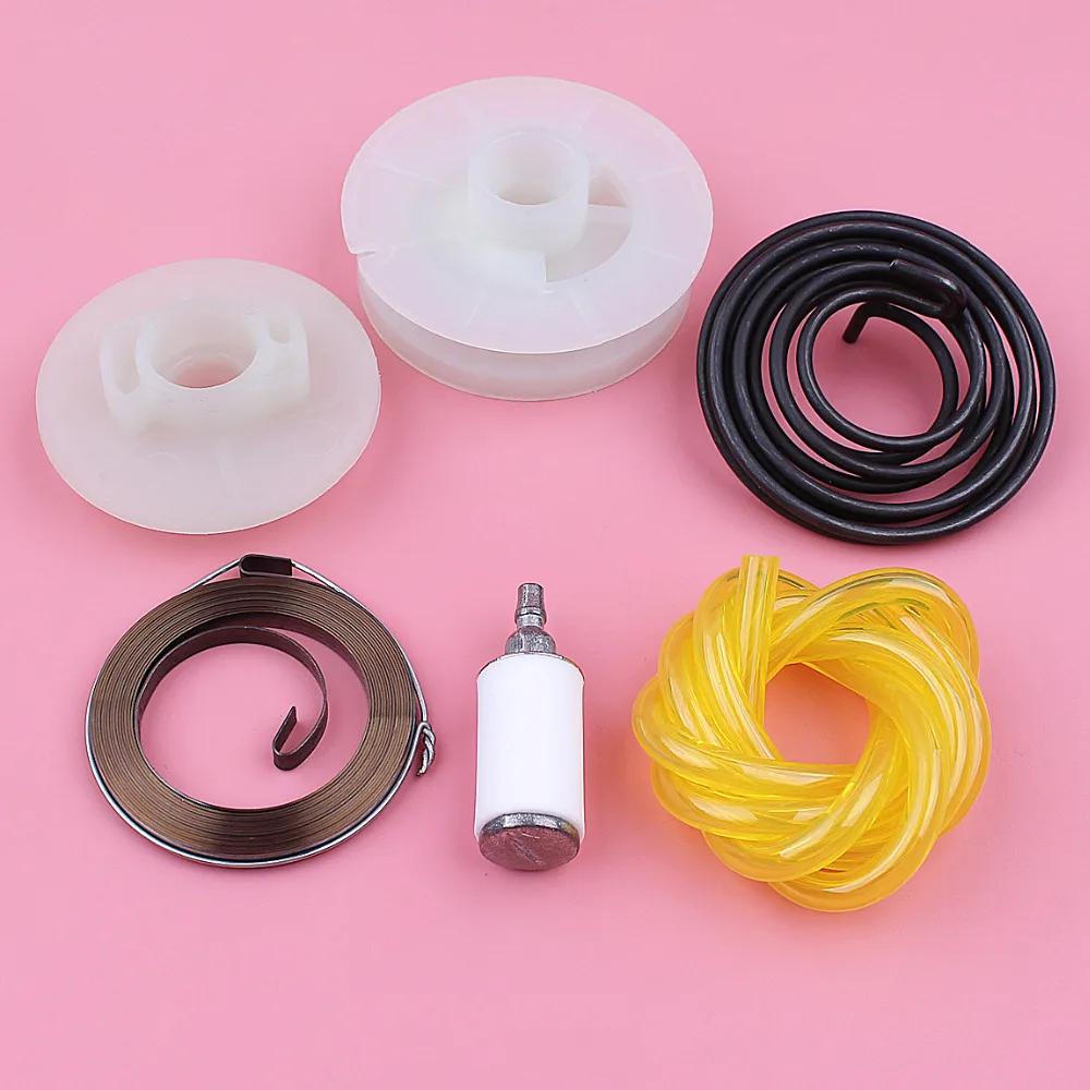 Recoil Starter Pulley Spring Fuel Filter Line Hose Kit For Husqvarna