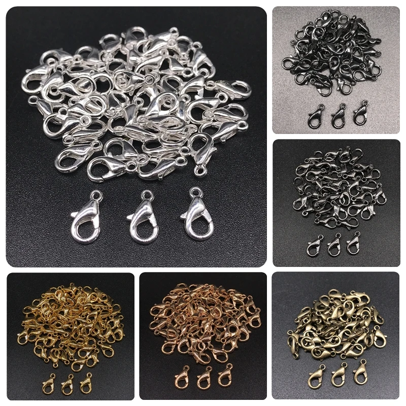 

10*6mm 30pcs Alloy Lobster Clasp Bead Handmade DIY Beads Simple Jewelry Accessories For Bracelet Necklace Fashion Connect Buckle