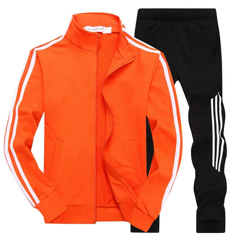 Мужской спортивный костюм, спортивная куртка, пальто, комплект брюк, черный, красный, белый, оранжевый, синий