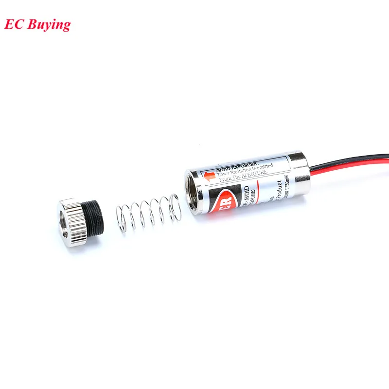 650nm 5mW Focus Adjustable Laser Head Red Cross Line Laser Diodes Module Metal Glass Lens Head Industrial Diameter 12MM 5V 