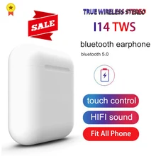 Originele i14 TWS Blutooth Oortelefoon Mini Draadloze Oordopjes Stereo Hoofdtelefoon Sport Headset audifonos para celular elari PK i80 i88(China)