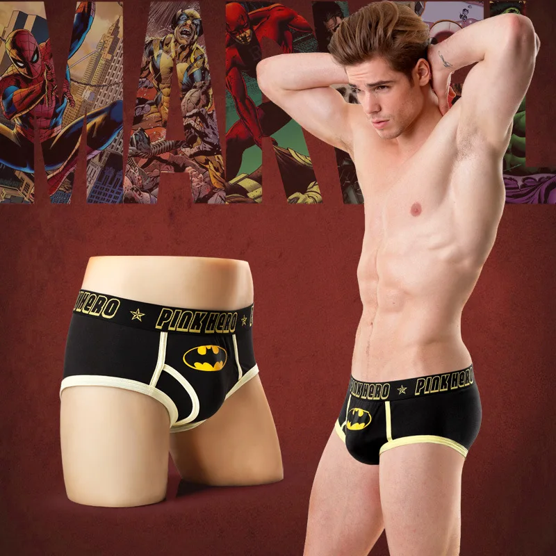 

QIZXIM American Cartoon Hero Pattern Print Cotton Men Underwear Men Soft Comfortable Briefs for Men and Women Lovers Panties